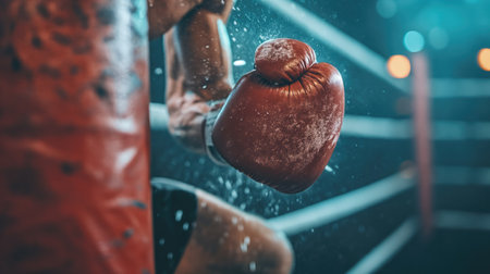 Boxer beating punching bagの素材