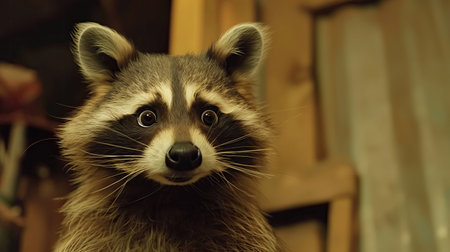 Raccoon with bulging eyesの素材