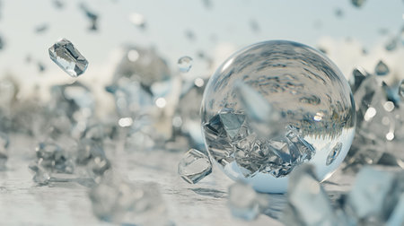 Abstract Glass Balls Shatter When Collidedの素材