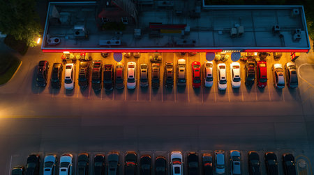 The evening car parkの素材