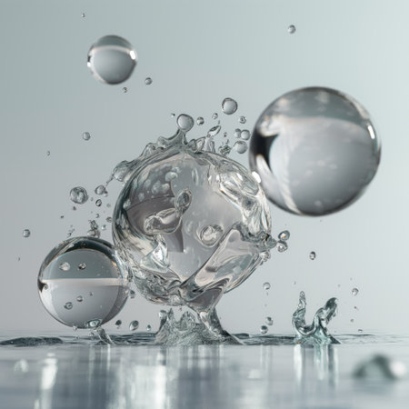 Abstract Glass Balls Shatter When Collidedの素材