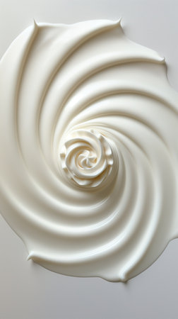 The cream is twisted into a spiralの素材