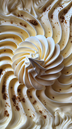The cream is twisted into a spiralの素材