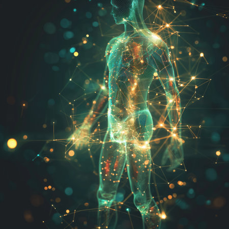 Hologram of a man with acupuncture pointsの素材