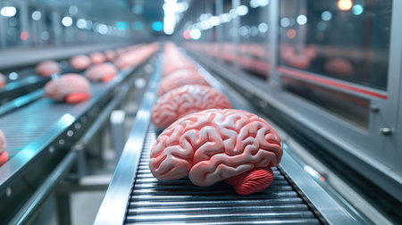 Conveyor belt with human brains for transplantationの素材