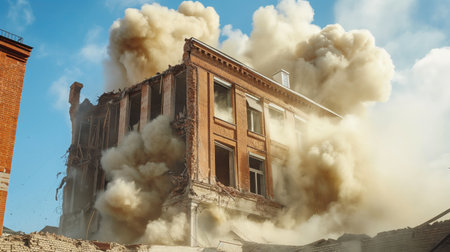 Brick building explosionの素材