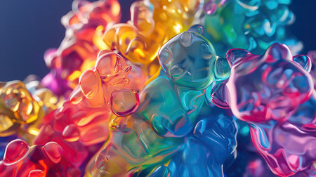 Background of colored jelly bearsの素材