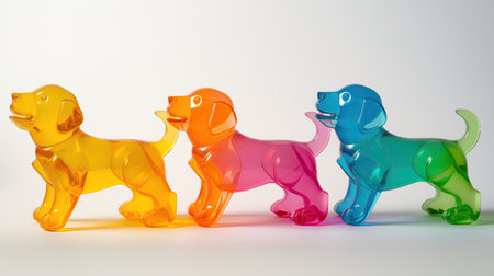 Background of colored jelly dogsの素材