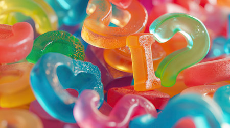 Background of colored jelly lettersの素材