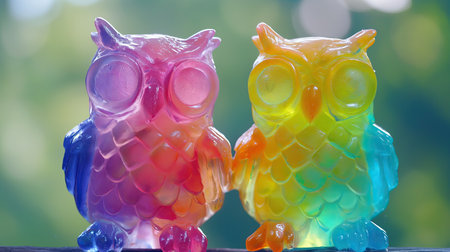 Background of colored jelly owlsの素材
