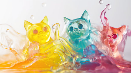 Background of colored jelly catsの素材