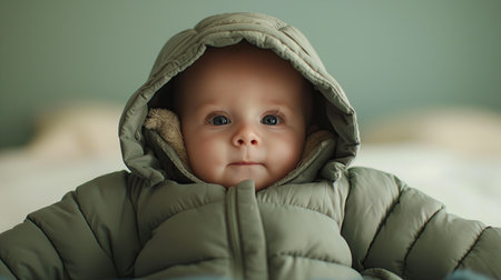 Baby in a down jacketの素材
