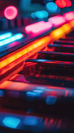 Multicolored neon lightの素材