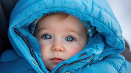 Baby in a down jacketの素材