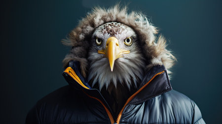 Eagle in a down jacketの素材