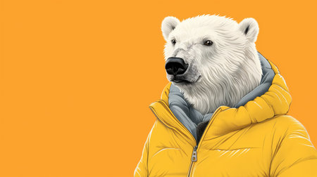 Polar bear in a down jacketの素材