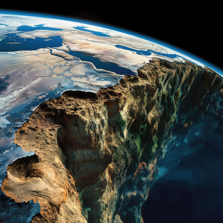 Cross-section of the earths surface with mineralsの素材