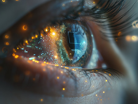 Close-up, Human Eye with Glowing Elementsの素材