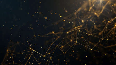 Golden lines on black backgroundの素材