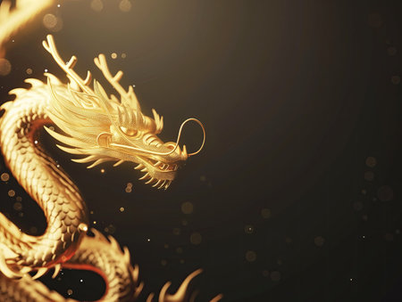 Traditional Golden Chinese Dragonの素材