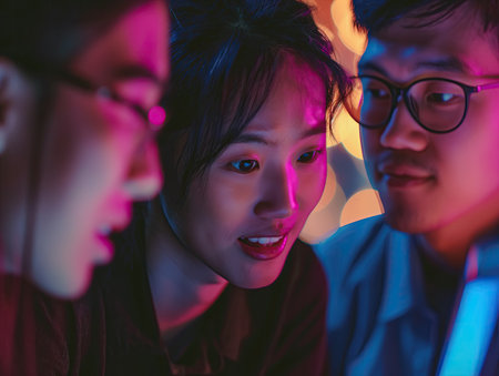 A group of young creative people discussingの素材