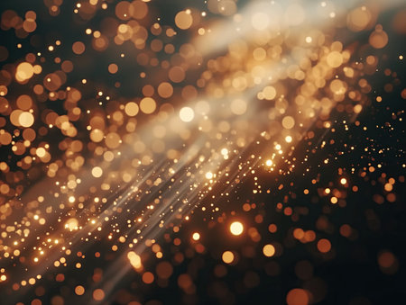 Gold particle background with bright flashesの素材