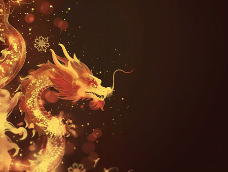 Traditional Golden Chinese Dragonの素材
