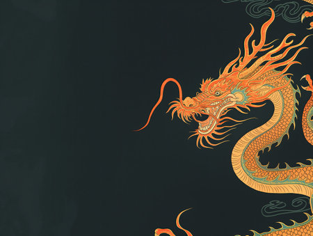 Traditional Golden Chinese Dragonの素材