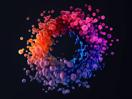 Abstract circular background of colored ballsの素材