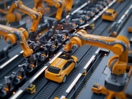 Automatic robot arms assembling carの素材