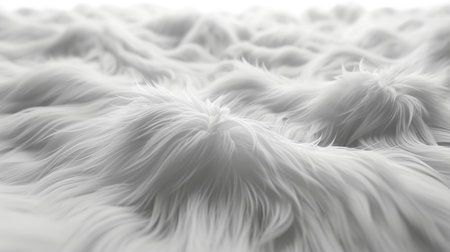 Soft and smooth texture of white fur with a focus on tactile quality and purity.の素材