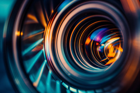 Vibrant, colorful circular shapes create a mesmerizing abstract tunnel effect.の素材