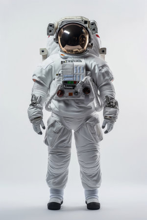 Astronaut in a modern space suit standing poised ready for a mission.の素材