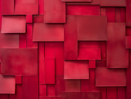 Abstract red geometric pattern with overlapping rectangular shapes. Modern, vibrant, and dynamic design.の素材