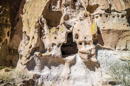Cliff Dwelling Ruins in Bandelier National Monument, New Mexicoの写真素材