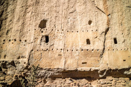 Cliff Dwelling Ruins in Bandelier National Monument, New Mexicoの写真素材