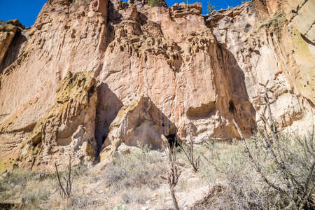 Cliff Dwelling Ruins in Bandelier National Monument, New Mexicoの写真素材