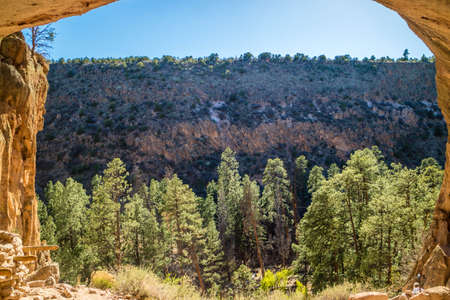 Alcove House Trail in Bandelier National Monument, New Mexicoの写真素材
