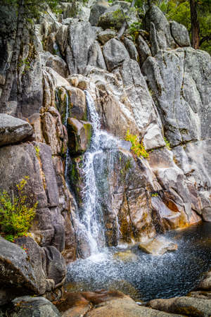 A small waterfall in Yosemite National Park, Californiaの写真素材