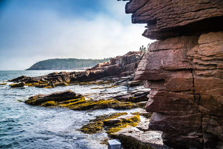 The Ocean Path Trail in Acadia National Park, Maineの写真素材