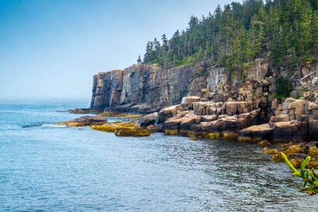 The famous Otter Cliff in Acadia National Park, Maineの写真素材