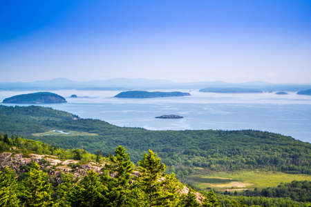 The Beehive Cliff Trail in Acadia National Park, Maineの写真素材