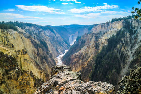 The famous Grand Canyon of the Yellowstone in Wyomingの写真素材