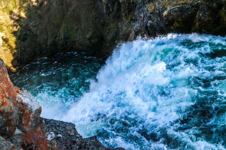 The famous and beautiful Yellowstone River in Wyomingの写真素材
