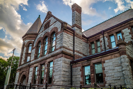 Muskegon, MI, USA - June 24, 2018: The preserve Hackley Library in townのeditorial素材