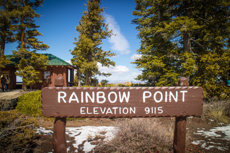 Bryce Canyon National Park, UT, USA - March 25, 2018: The Rainbow Point of elevationのeditorial素材