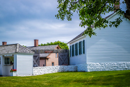 Mackinac Island, MI, USA - June 23, 2018: The Fort Mackinac State Historic Parkのeditorial素材
