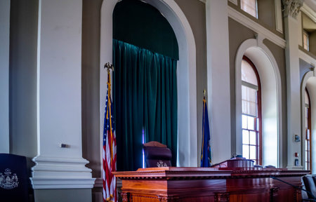 Augusta State Capital, ME, USA - August 8, 2018: The Maine State Legislature Hall