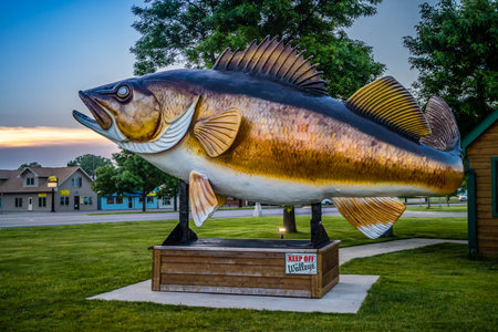 Mille Lacs Lake, MN, USA - June 9, 2018: A welcoming signboard at the entry point of the lake parkのeditorial素材