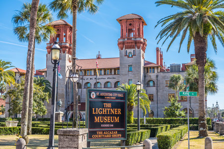 St Augustine, FL, USA - Feb 7, 2019: The historic Lightner Museum